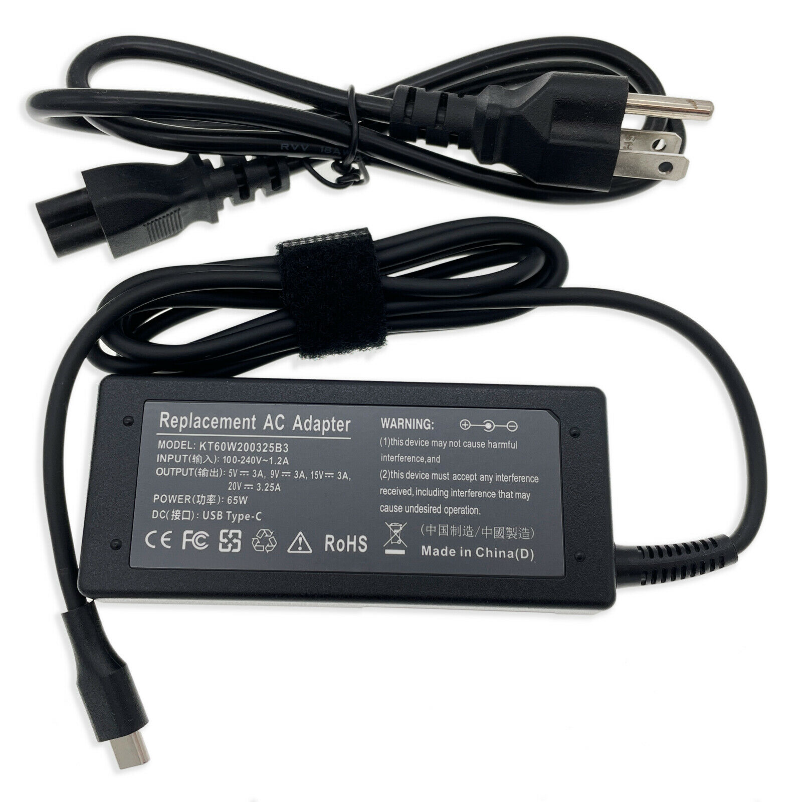 USB-C AC Adapter for Dell Latitude 7320 Detachable Laptop Power Charger Cord